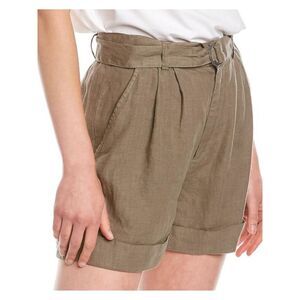 JOIE Womens Green Belted Pocketed Rolled Cuffs Zip Fly High Waist Shorts 0